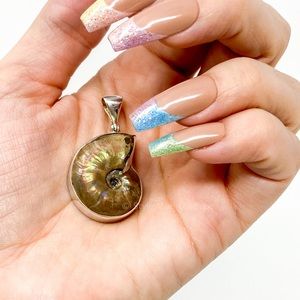 Starborn Full Circle Ammonite Shell Pendant 925 Sterling